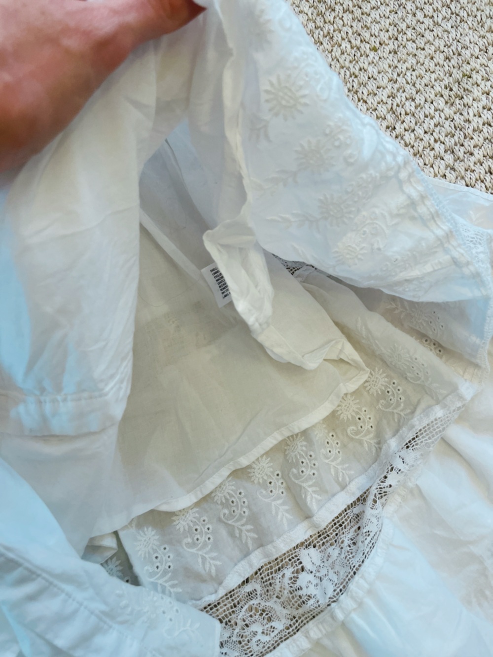 LoveShackFancy for Target White Eyelet Lace Midi Dress Size 0 100% Cotton - Picture 7 of 10